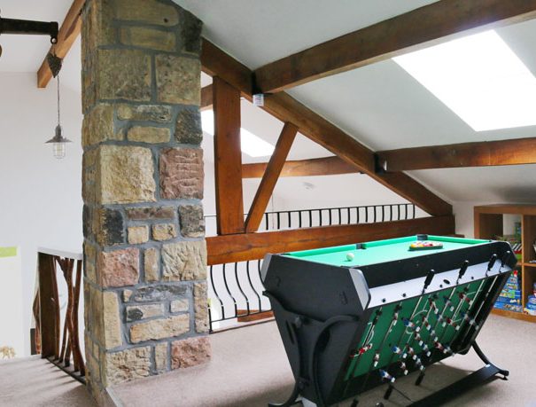The games room at The Croft Cottage, Trawden